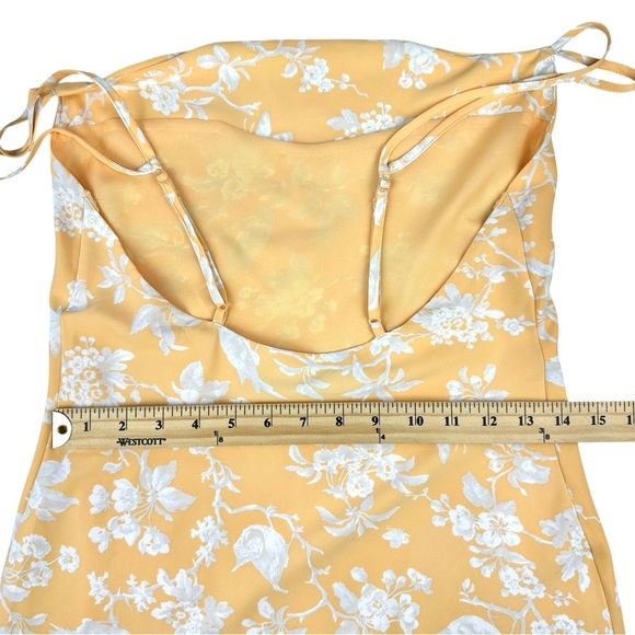 Butter Yellow Floral Cowl Neck Slip Dress Fairycore Small Abercrombie & Fitch - Picture 10 of 11